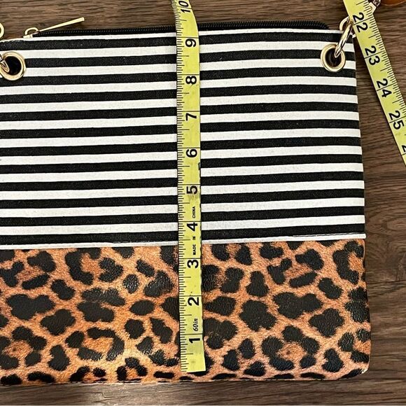 NWOT Lovevook Horizontal Stripe and Leopard Crossbody - Picture 12 of 14